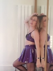 gallery_granny_and_mature_Purple Shiny PVC Skirt and Bra. Essex Girl Lisa._older_127741191