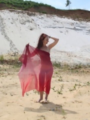 gallery_granny_and_mature_Red Shawl on White sand_older_127739141