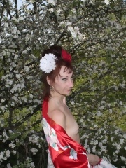 gallery_granny_and_mature_White Flowers Red Dress_older_127739568